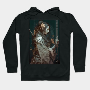 Art Nouveau Futuristic Female Ninja Samurai Hoodie